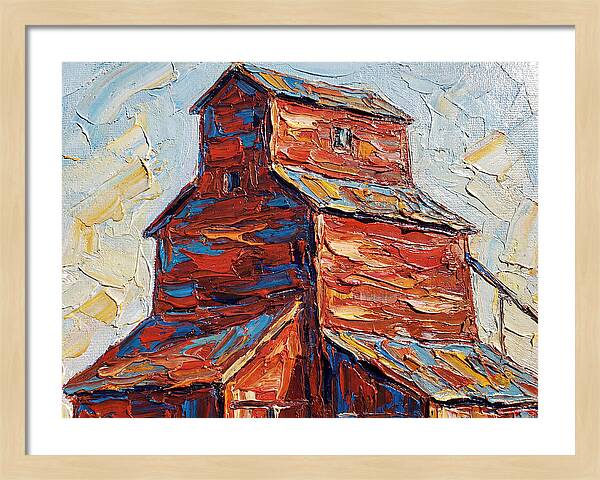 Grain Elevator In Bold Colors