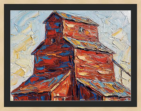 Grain Elevator In Bold Colors
