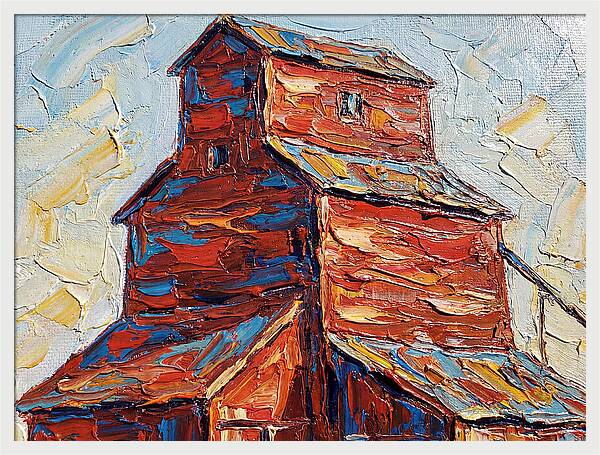 Grain Elevator In Bold Colors