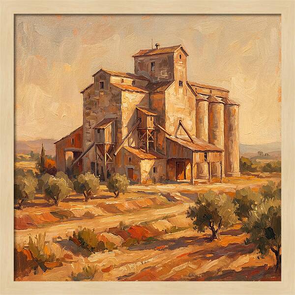 Grain Elevator Under Mediterranean Sun