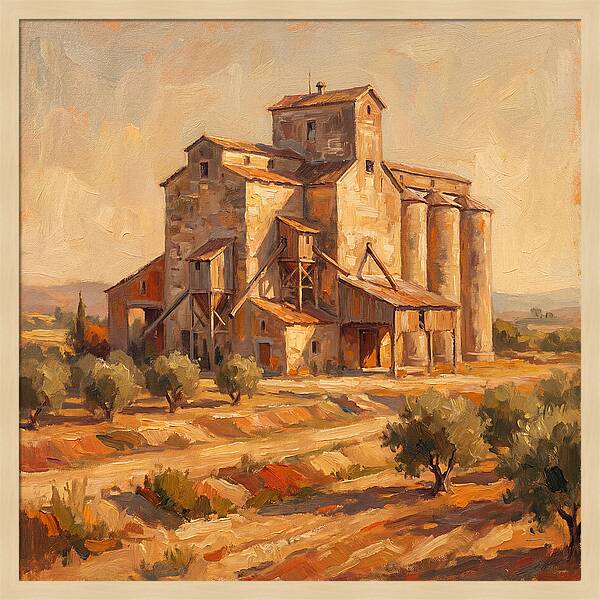 Grain Elevator Under Mediterranean Sun