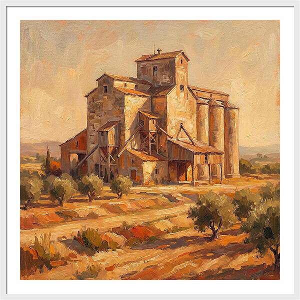 Grain Elevator Under Mediterranean Sun
