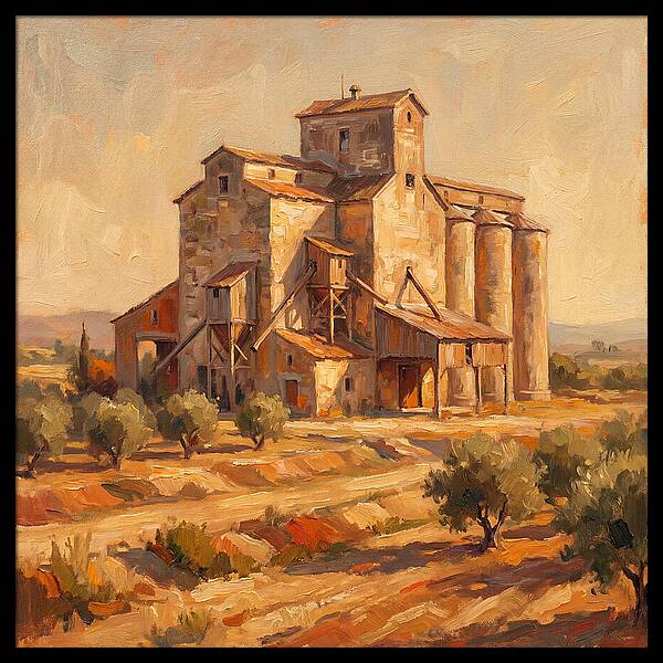 Grain Elevator Under Mediterranean Sun