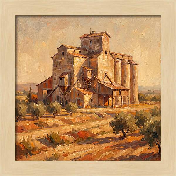 Grain Elevator Under Mediterranean Sun