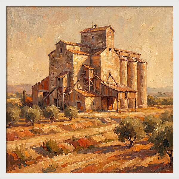 Grain Elevator Under Mediterranean Sun