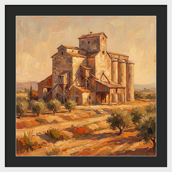 Grain Elevator Under Mediterranean Sun