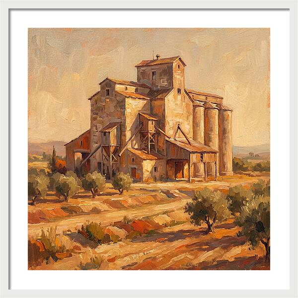 Grain Elevator Under Mediterranean Sun