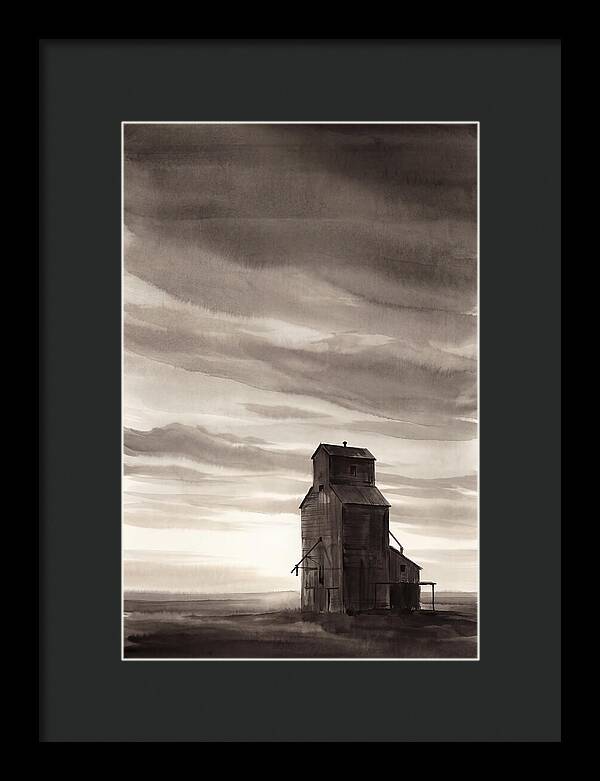 Grain Elevator Under Prairie Sky