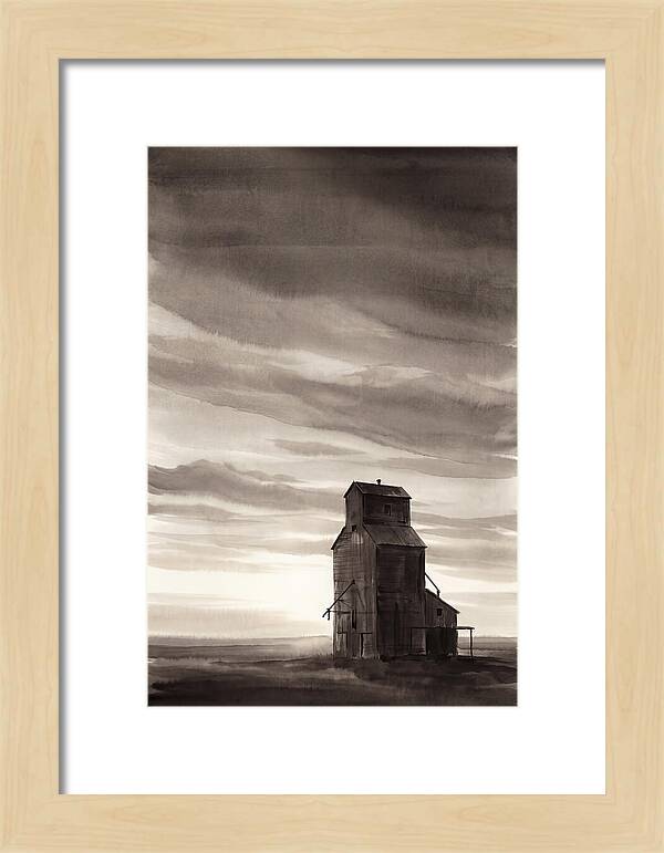 Grain Elevator Under Prairie Sky