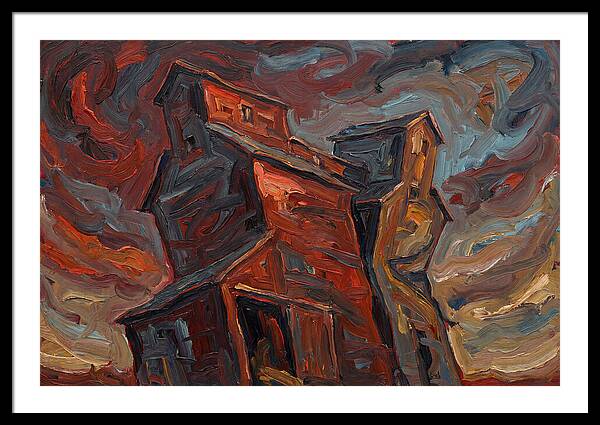 Grain Elevator Under Stormy Skies