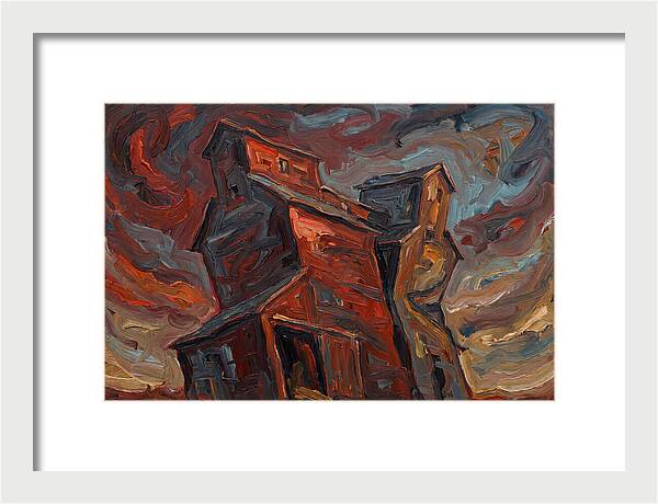 Grain Elevator Under Stormy Skies