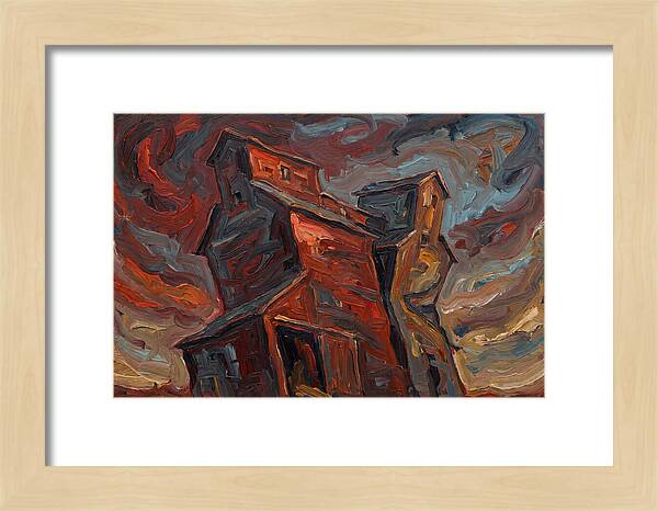 Grain Elevator Under Stormy Skies