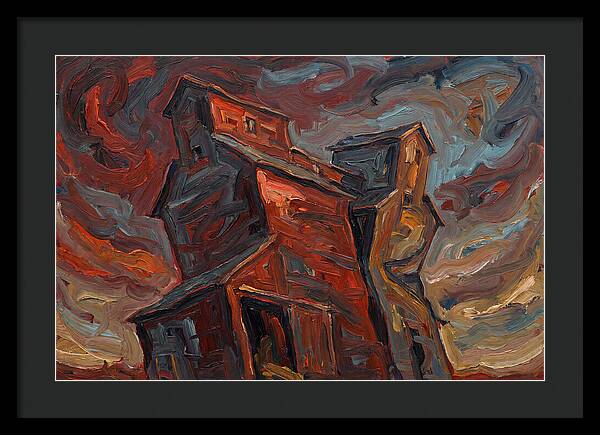 Grain Elevator Under Stormy Skies
