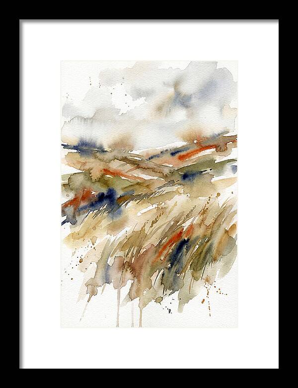 Grain Fields In Watercolor