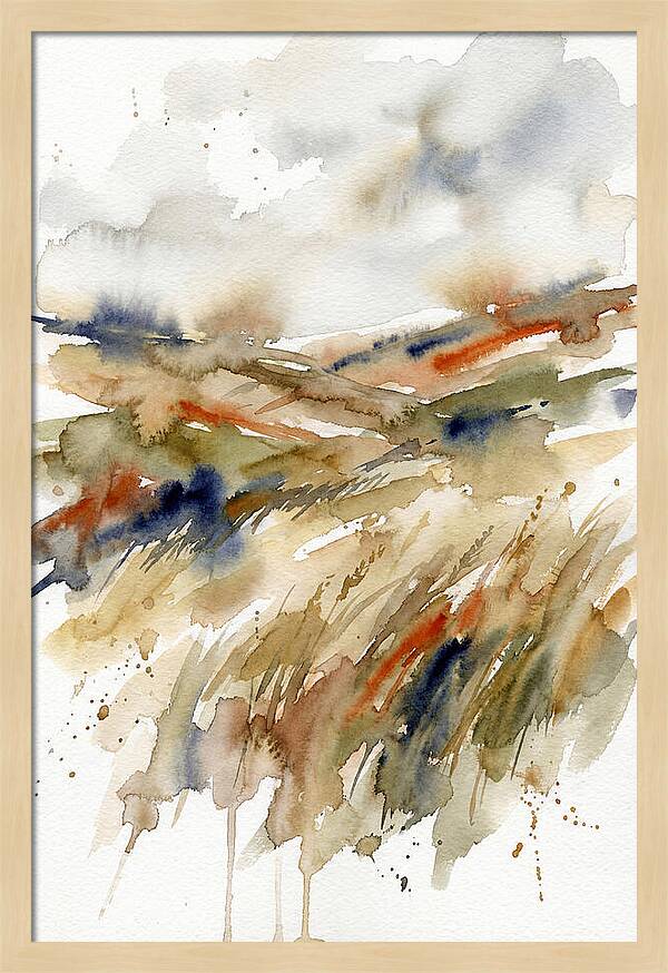 Grain Fields In Watercolor