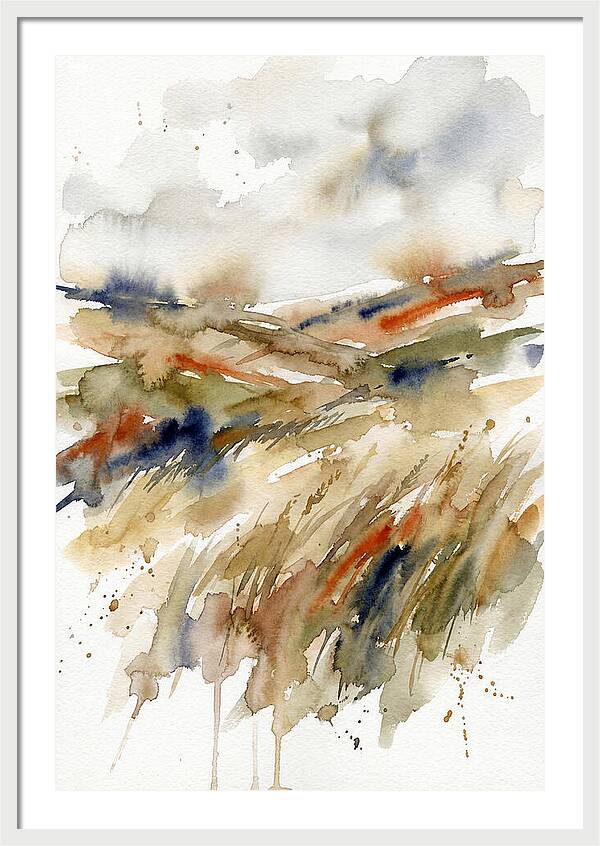 Grain Fields In Watercolor