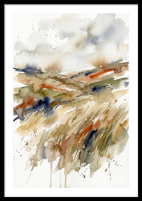 Grain Fields In Watercolor