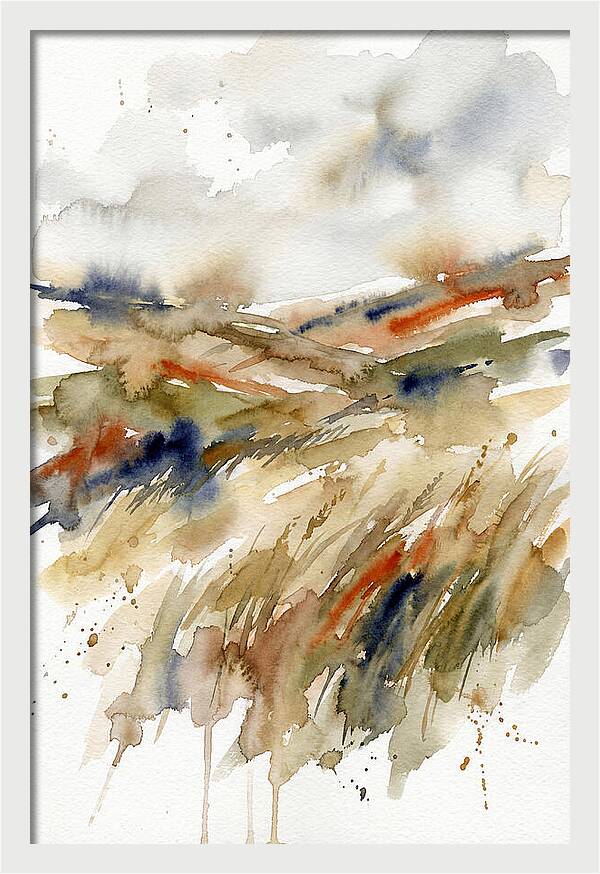 Grain Fields In Watercolor