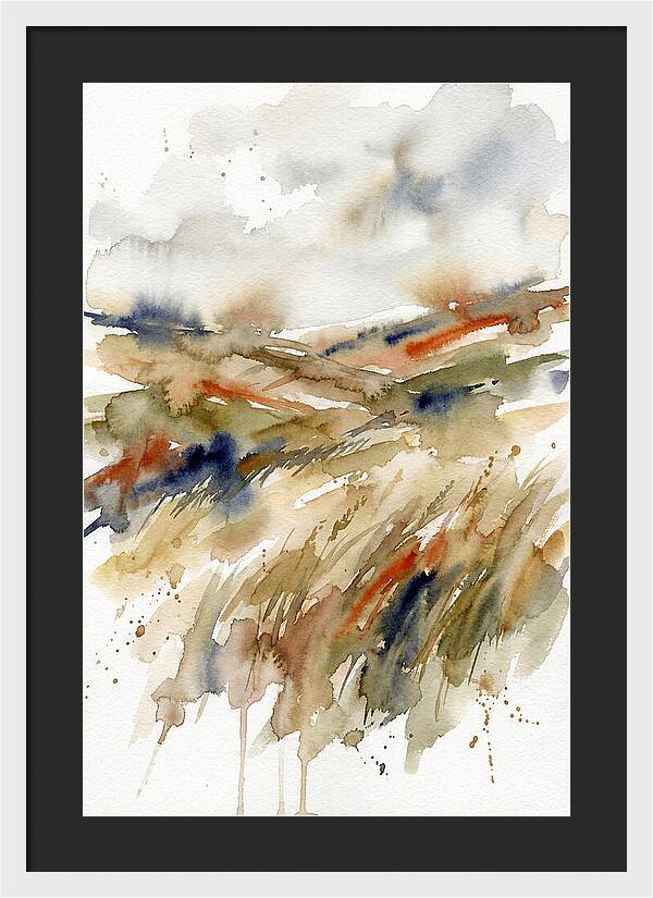 Grain Fields In Watercolor