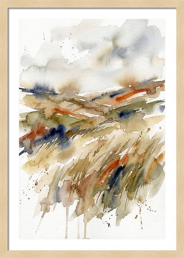 Grain Fields In Watercolor