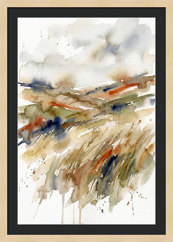 Grain Fields In Watercolor