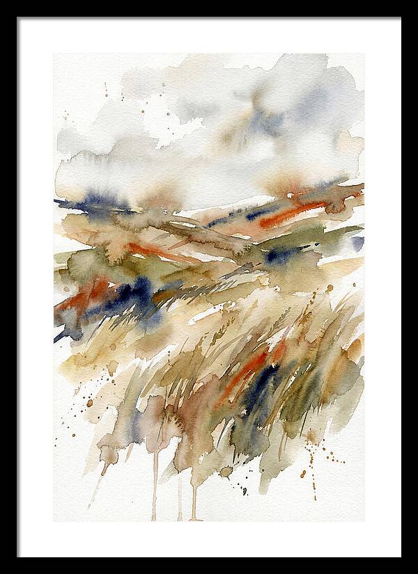 Grain Fields In Watercolor
