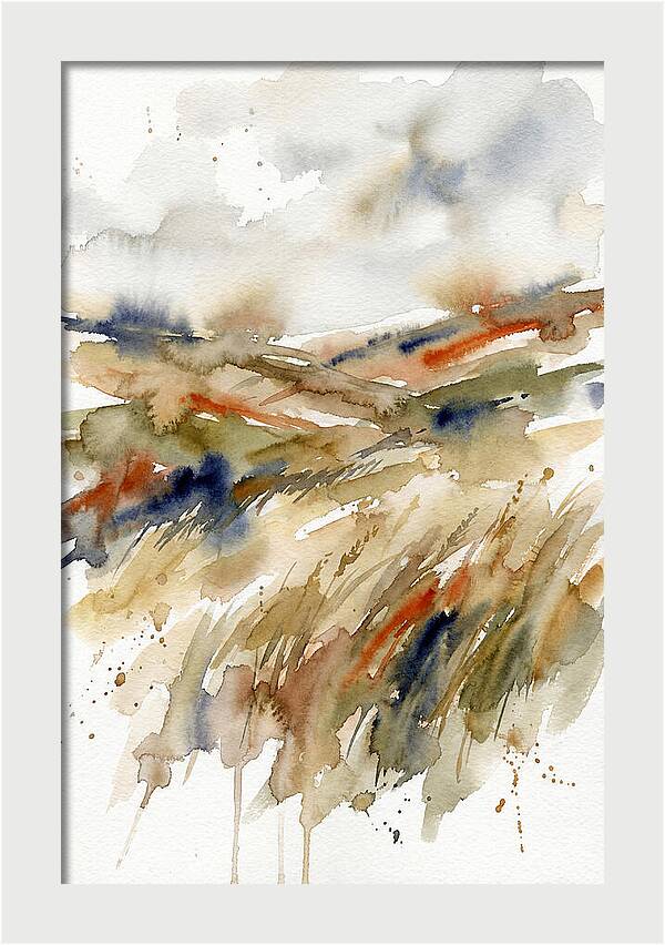 Grain Fields In Watercolor