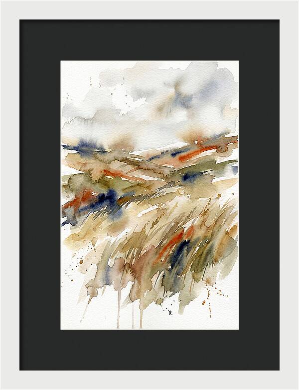 Grain Fields In Watercolor