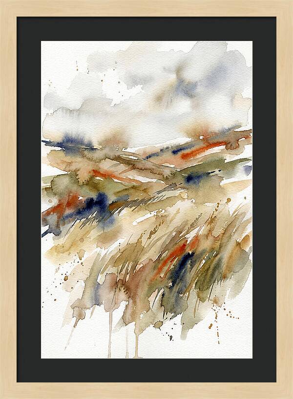 Grain Fields In Watercolor