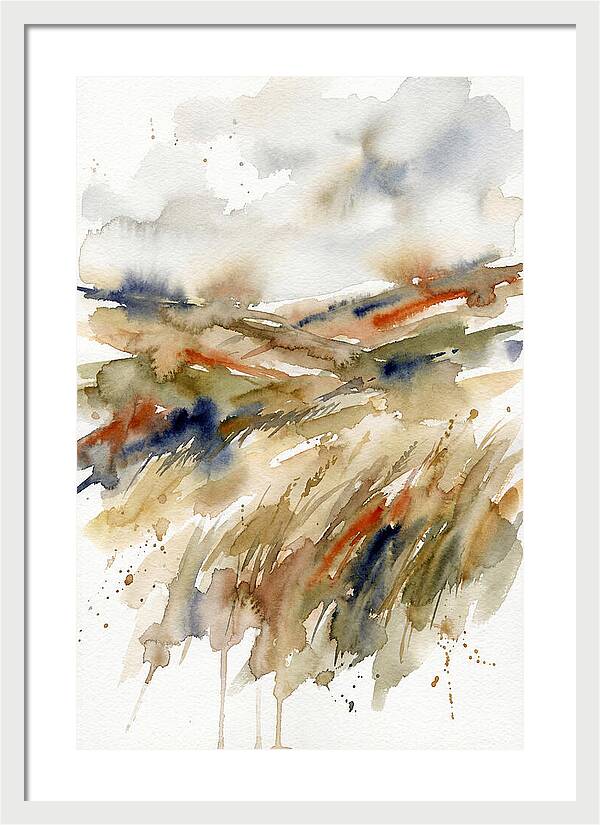 Grain Fields In Watercolor