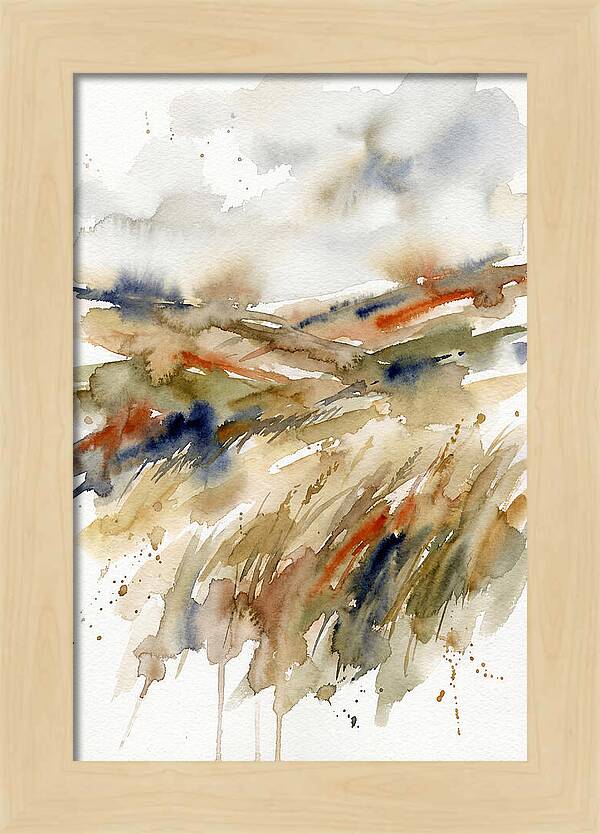Grain Fields In Watercolor