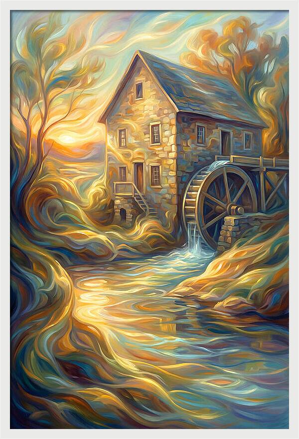 Grain Mill At Dusk