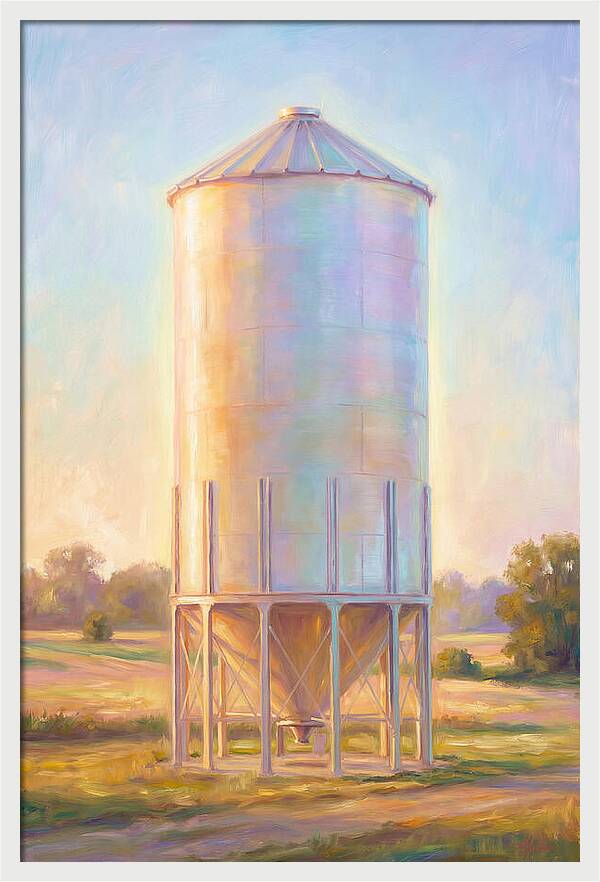 Grain Silo At Dusk