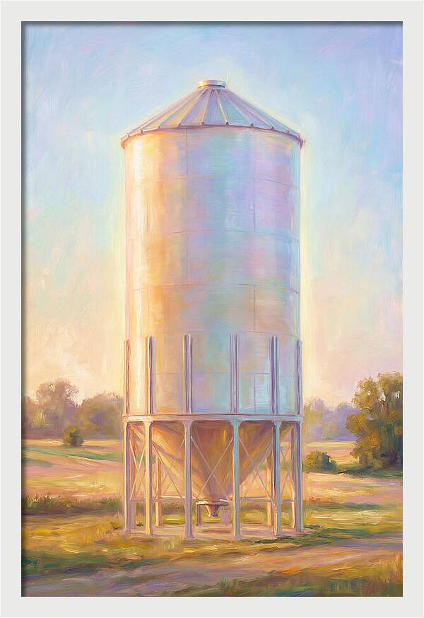 Grain Silo At Dusk