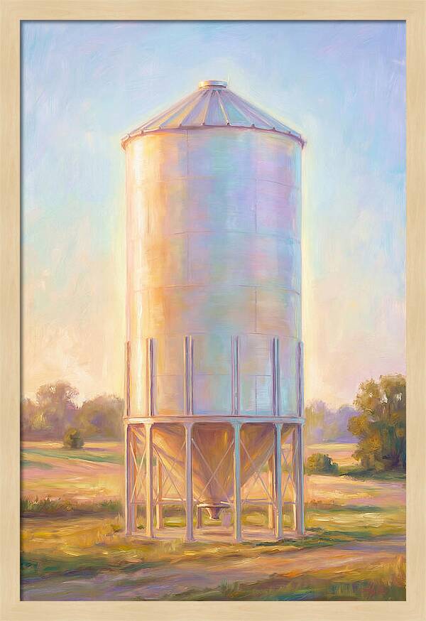 Grain Silo At Dusk