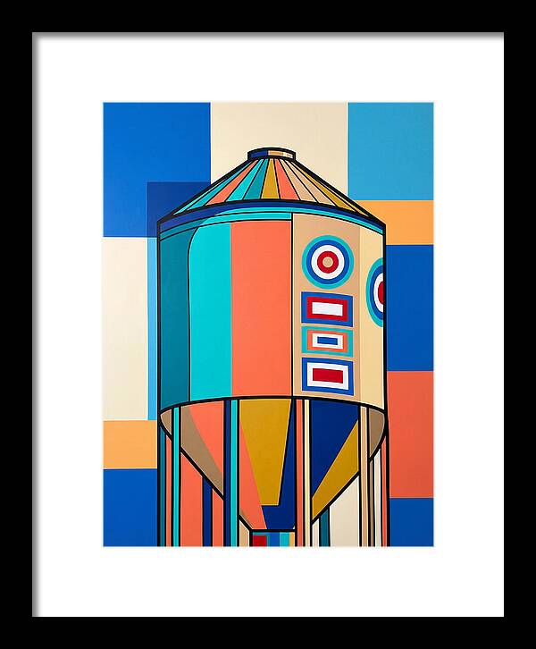 Grain Silo In Vibrant Colors