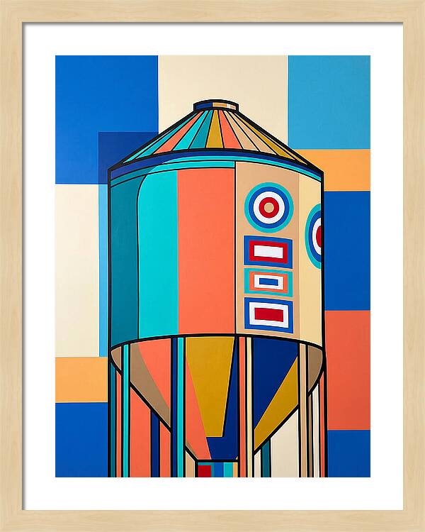 Grain Silo In Vibrant Colors