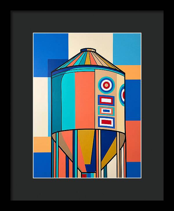 Grain Silo In Vibrant Colors