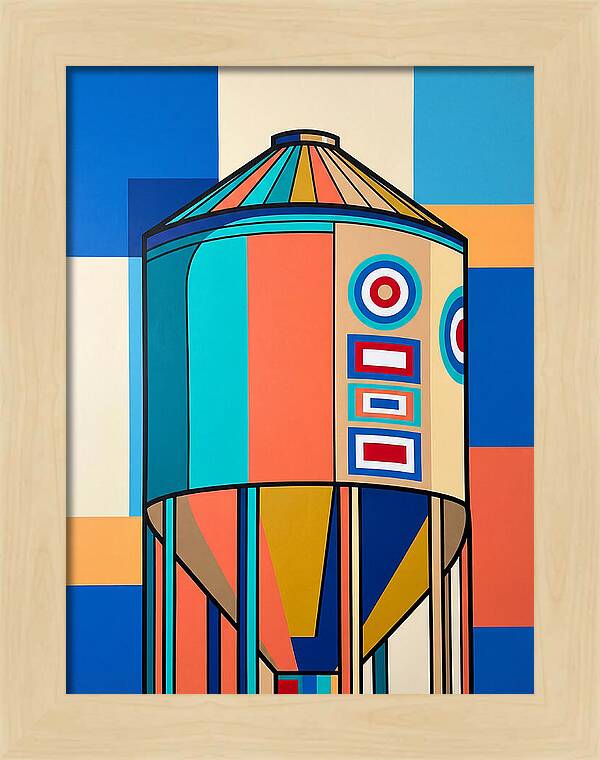 Grain Silo In Vibrant Colors