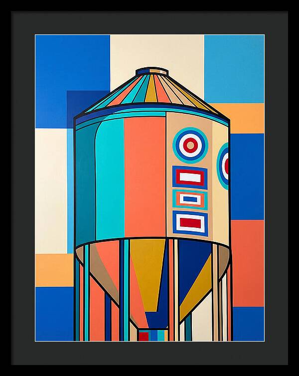 Grain Silo In Vibrant Colors