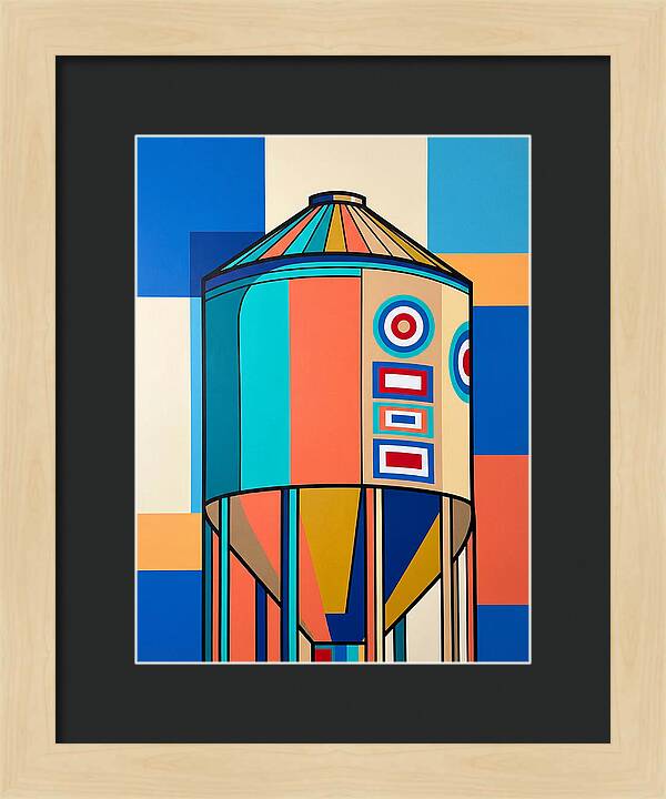 Grain Silo In Vibrant Colors