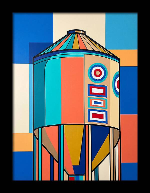 Grain Silo In Vibrant Colors