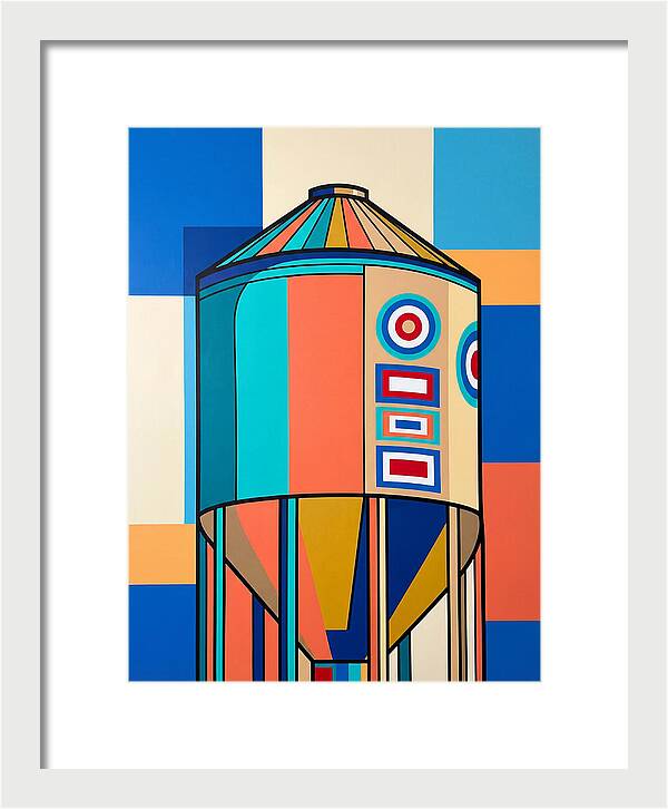 Grain Silo In Vibrant Colors