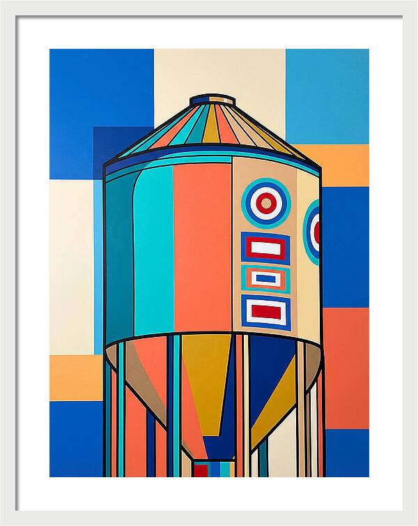 Grain Silo In Vibrant Colors