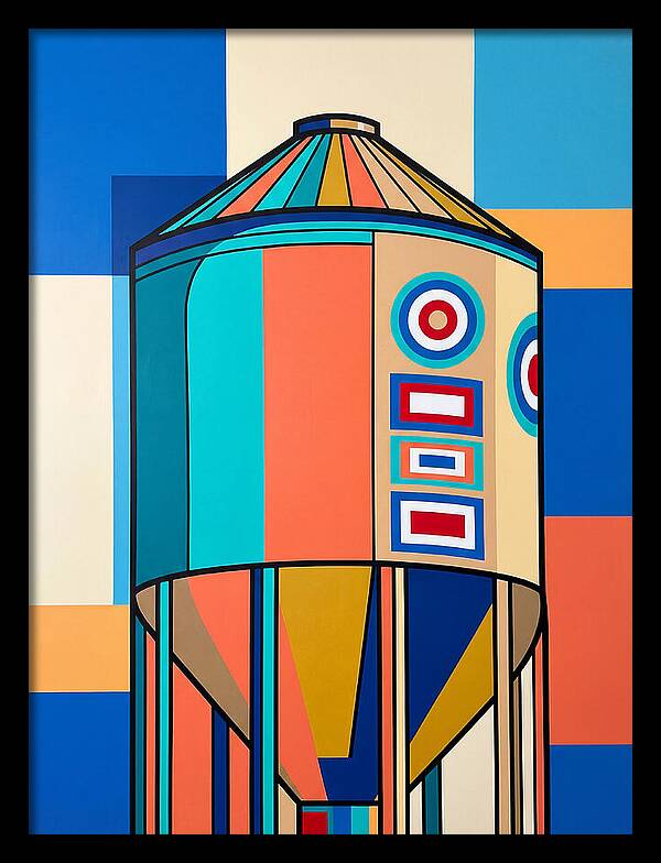 Grain Silo In Vibrant Colors