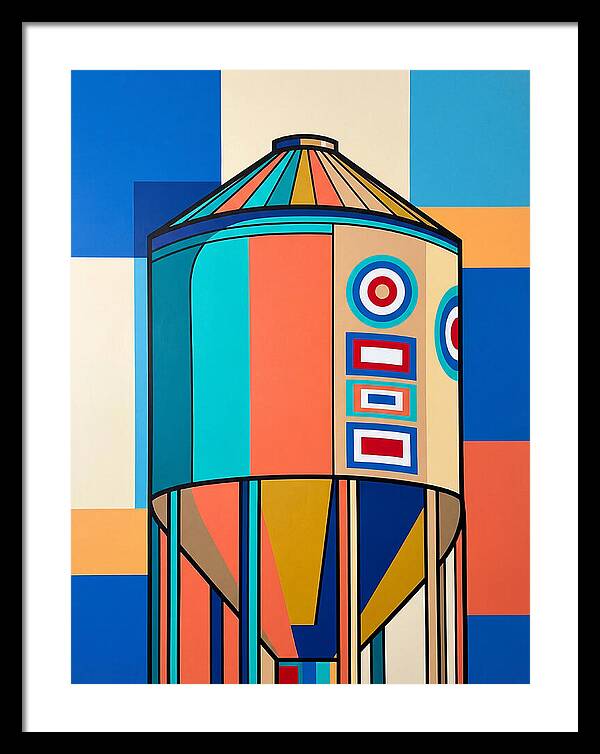 Grain Silo In Vibrant Colors