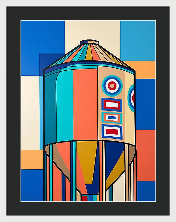 Grain Silo In Vibrant Colors