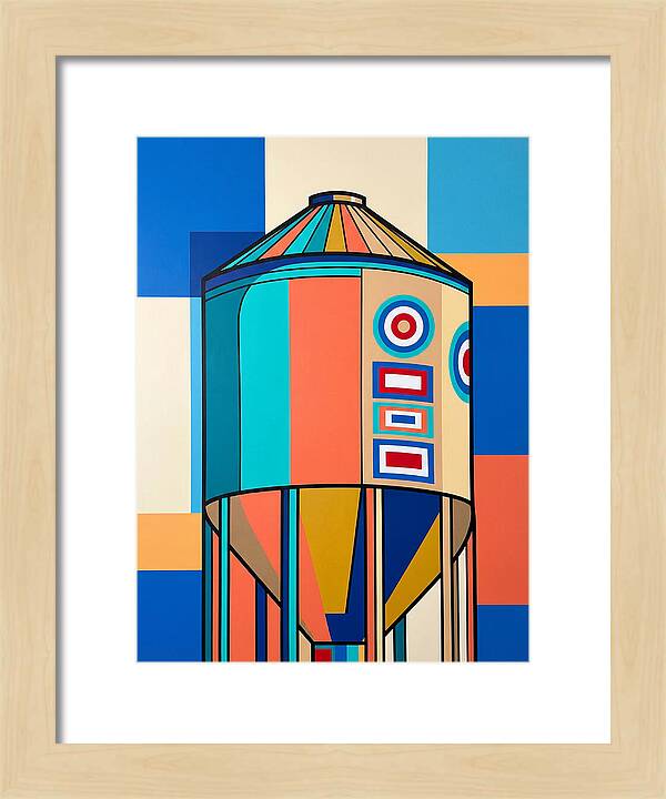Grain Silo In Vibrant Colors
