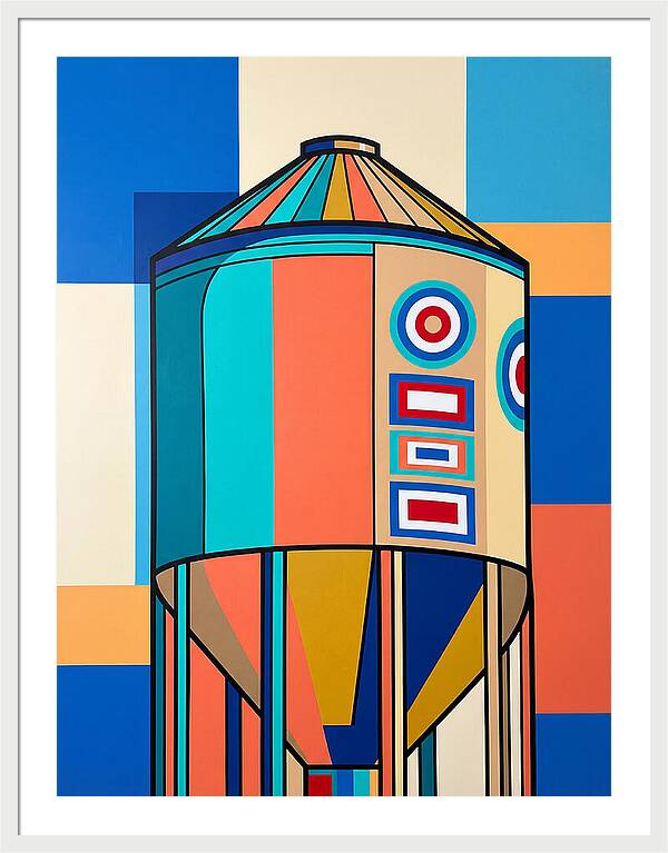 Grain Silo In Vibrant Colors