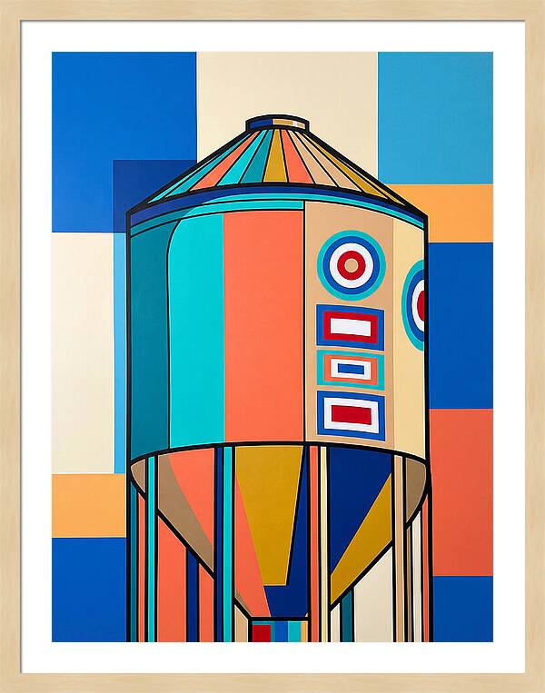 Grain Silo In Vibrant Colors